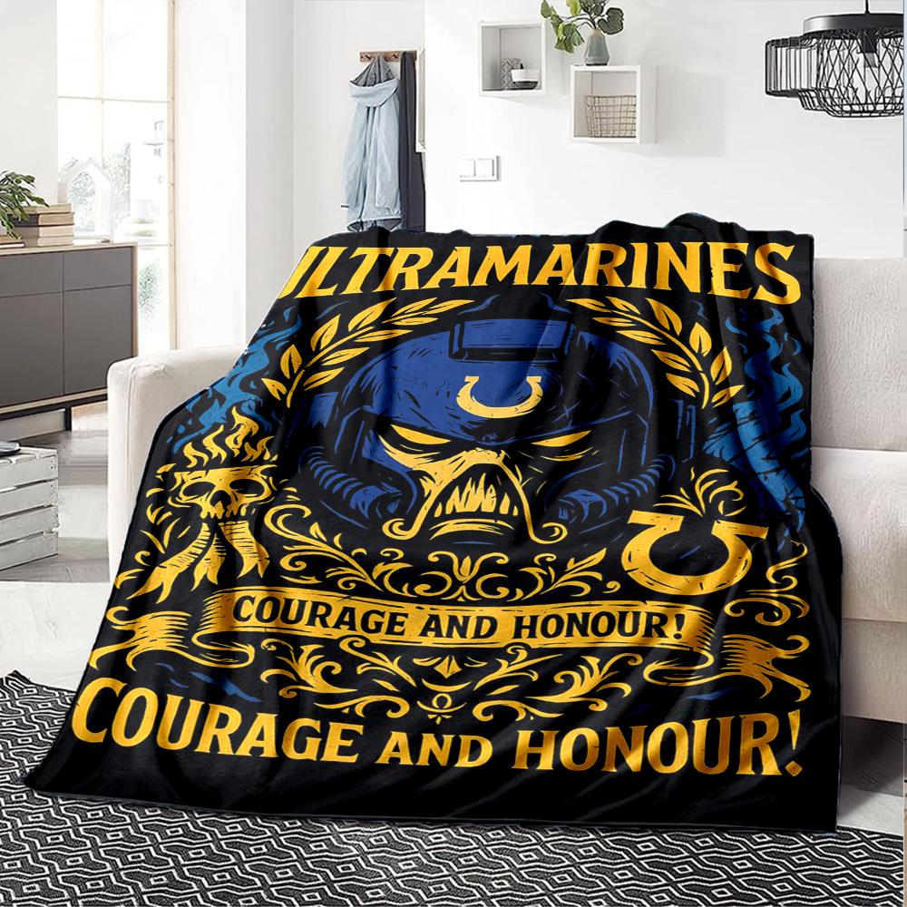 Koc z nadrukiem w tematyce Warhammer 40k - Idealny na kanapę, łóżko, podróż i do użytku na zewnątrz | Można prać w pralce, przytulny i trwały.