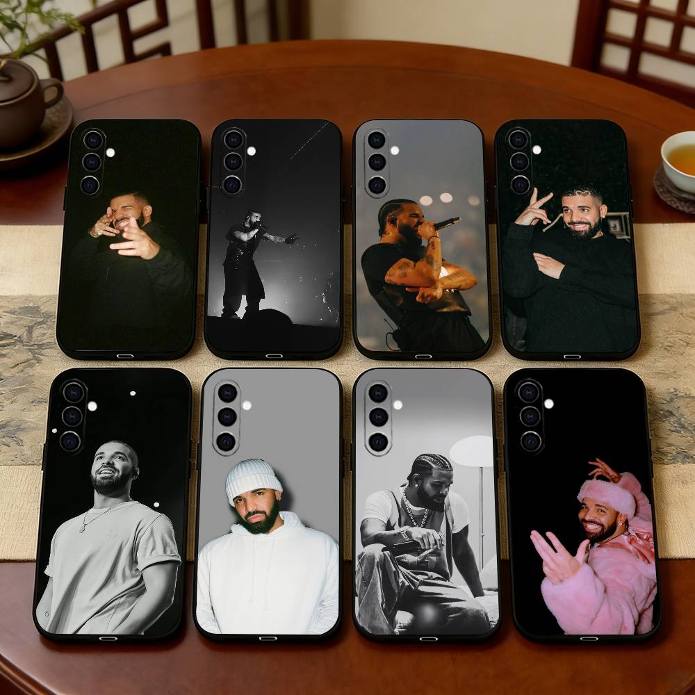 D-Drake S-Style Views Phone Case Black Silicone Soft For Samsung Galaxy A73,A72,A71,A70,A53,A52,A51