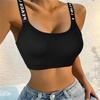Fashion Tank Tops Sports Underwear Women Yoga Fitness Seamless Crop Top Wide Letter Straps Comfortable Workout Activewear