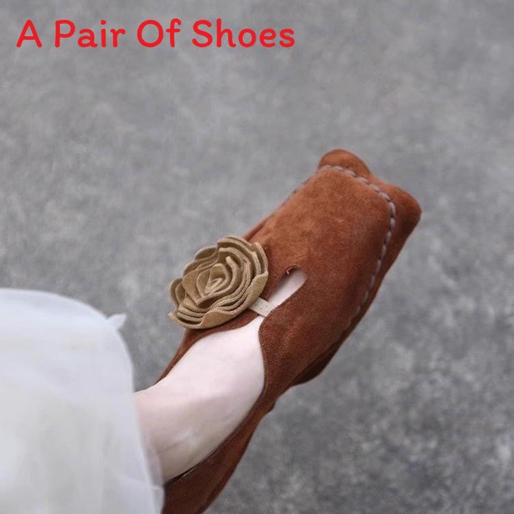 Vintage Floral Loafer With Pu Material For Casual Daily Wear Women