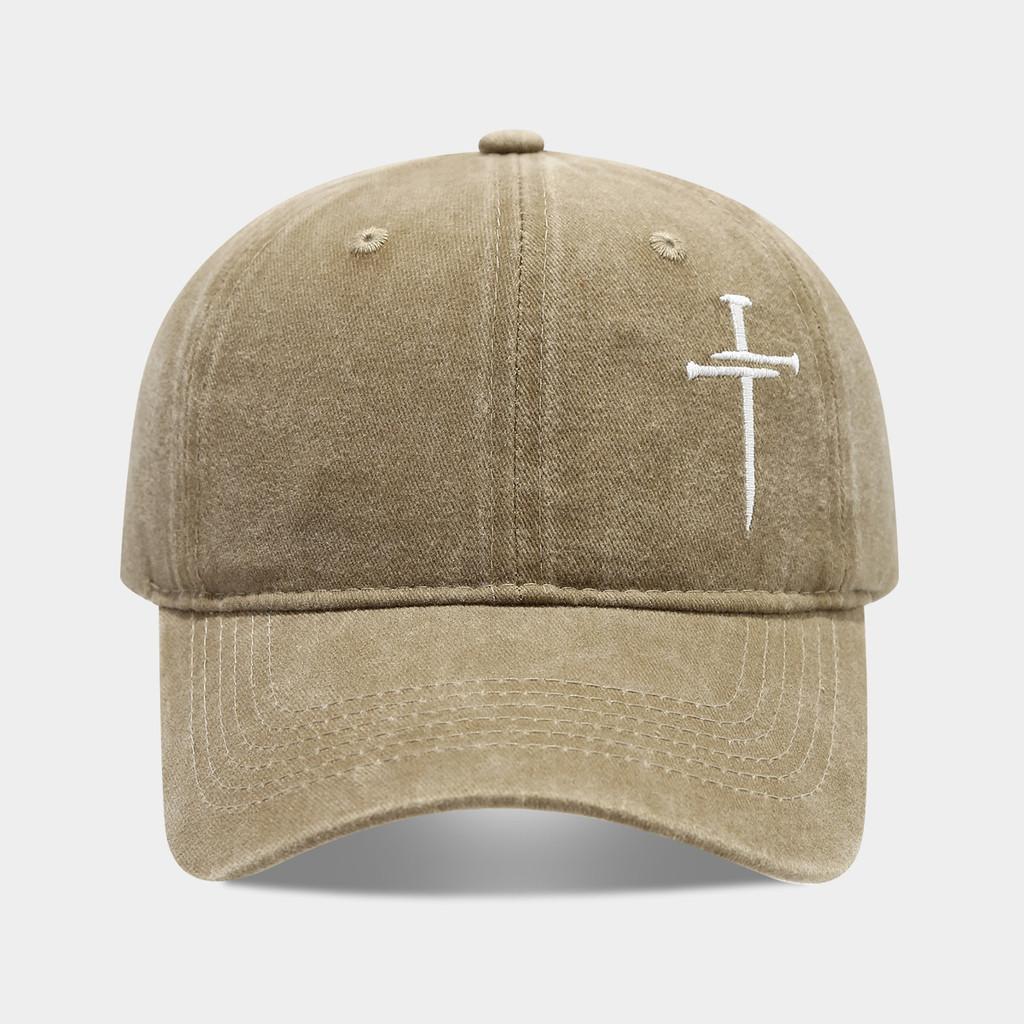 Streetwear Baseball Cap With Cross Stud Embroidery For Casual Men Women