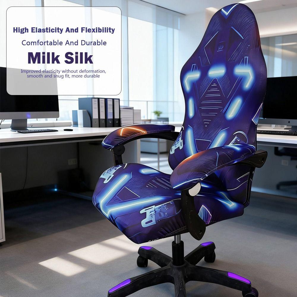 Breathable Slipcovers Stretchy Chair Cover Set Fashion Gaming Chair Covers  for Office Home