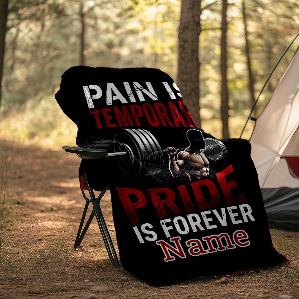 Customize Your Name Outdoor Blanket Pain Is Temporary Pride Is Forever Comfortable Soft Lightweight Perfect For Travel Camping Picnics Sofa Office Bed