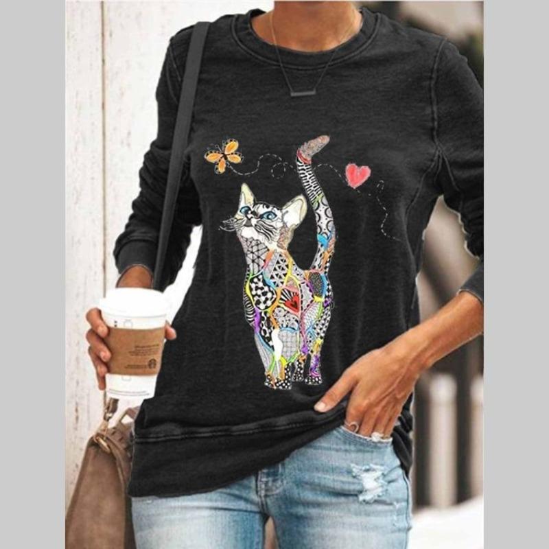 

BITCED Women s Fashion Casual Long Sleeve O-Neck Blouses & Shirts S чёрный