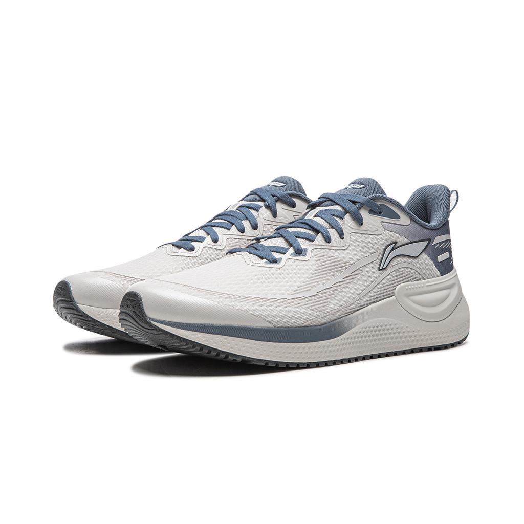 Li Ning Cushioning Slip Resistant Abrasion Resistant Breathable Low top Casual Running Shoes Men's Sponge Gray ARSW105-3