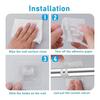 Set of 4 Round Rod Fixing Clips Curtain Rod Bracket Support Bar Wall Hanging Hook Rail Pole Holder Adhesive Tape Wall Hanging Hook Shower Bottle