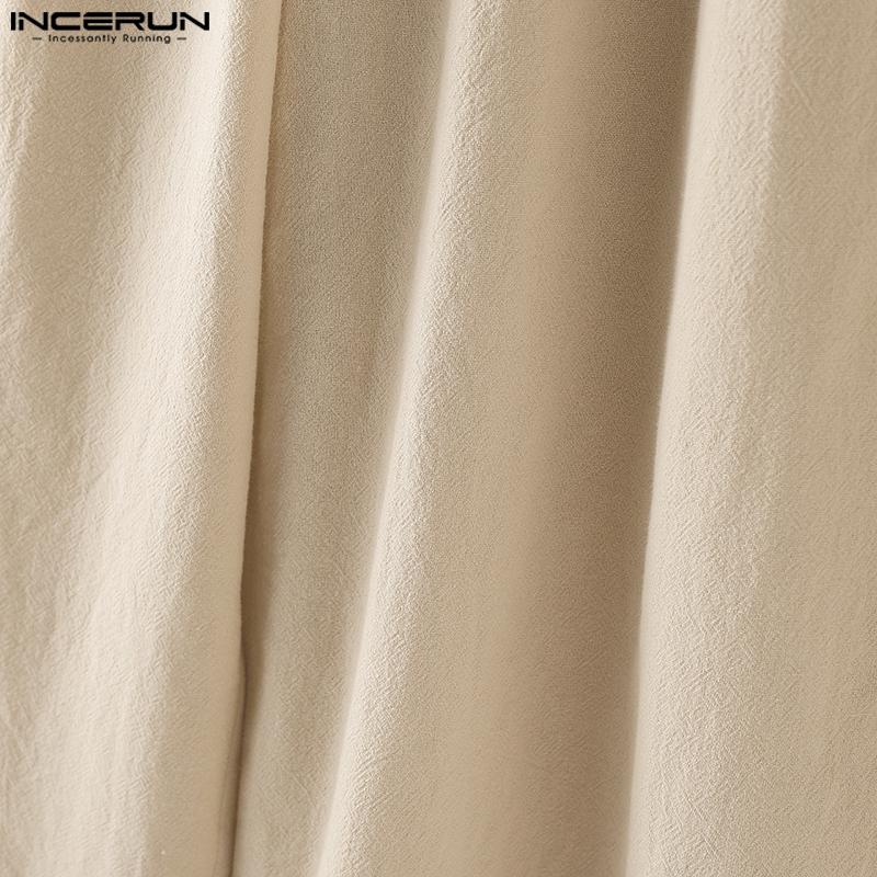 INCERUN Two Pieces Vintage Men Sleeveless Tops Long Pants Sets Outfits