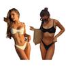 2 Stück/Set Damen Bikini Set Brustpolster Stahlbügel Verstellbare Träger BH High Waist Unterteil Set Schnelltrocknend Bademode