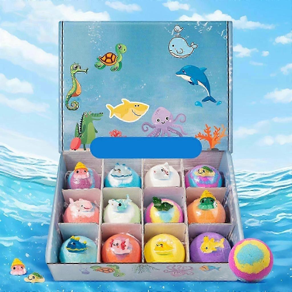 12 Packs Of Children's Bath Bombs Natural Organics Bubble Bath Bombs In Bath Toys For Girls And Boys Birthday Presents For Children