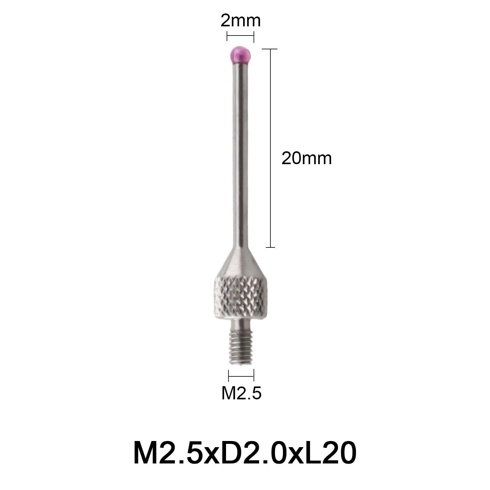 

Діапазон довжин 10-50 мм Стилус Куля CNC Датчик Вимірювальна Головка 2 мм Куля M2.5XD2XL20