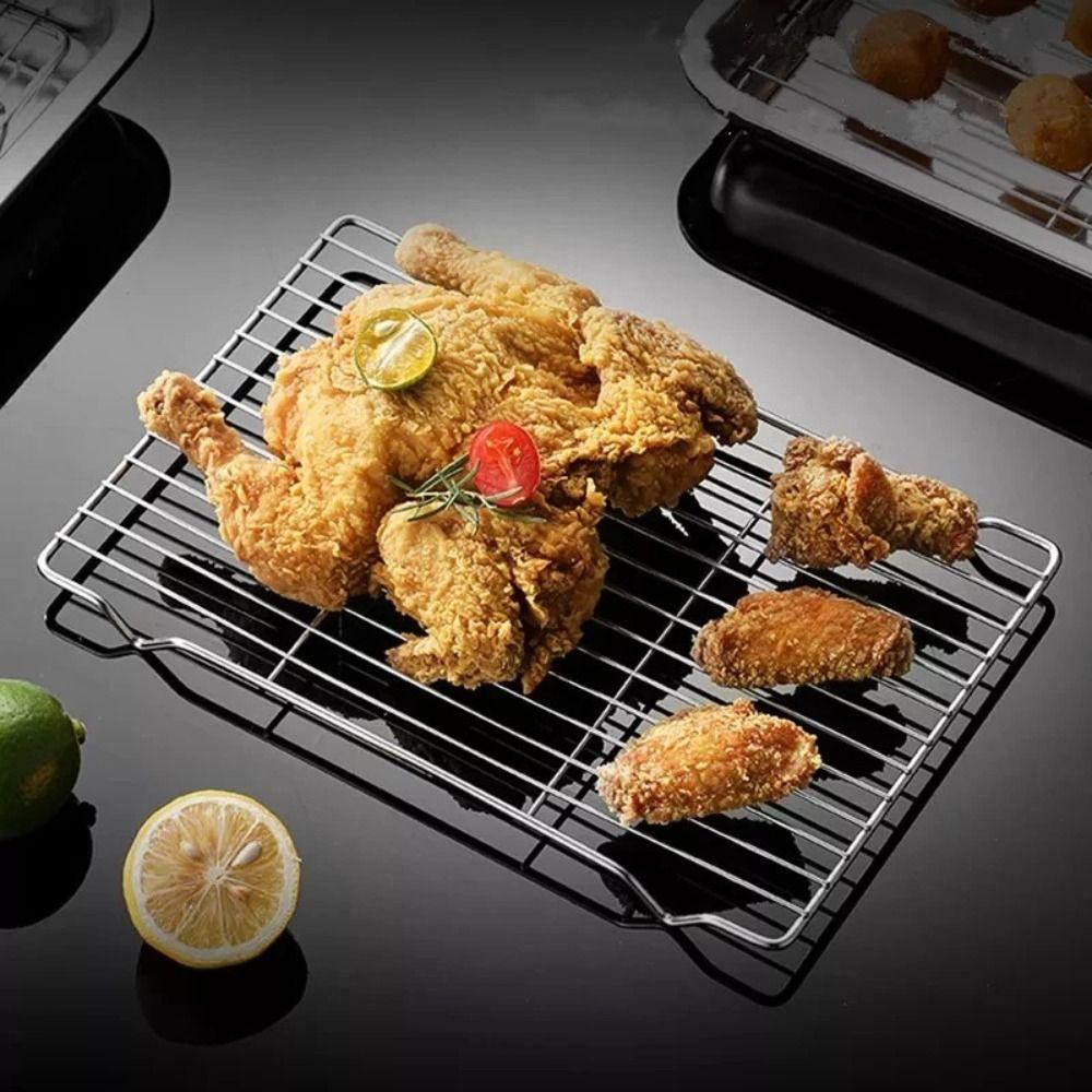 New Stainless Steel Cooling Rack Non-stick Silver BBQ Tray Cake Cooler