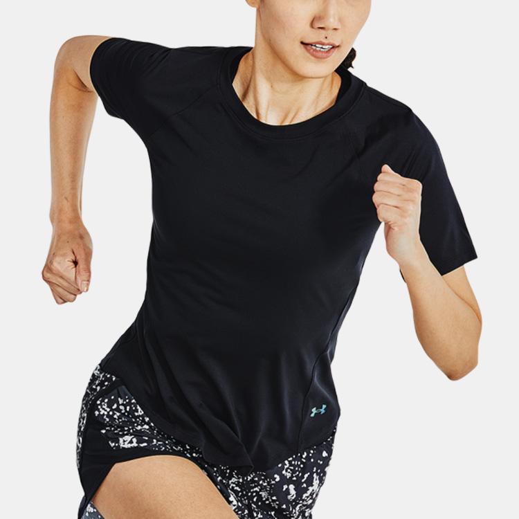 Under Armour Casual Running T-Shirt Women Tops Black 1361371-001
