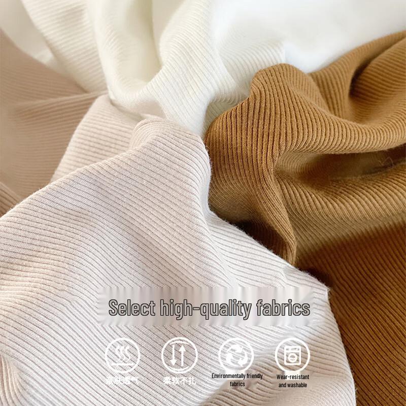 LANSWE Women's Ribbed Round Neck Short Sleeve T-Shirt