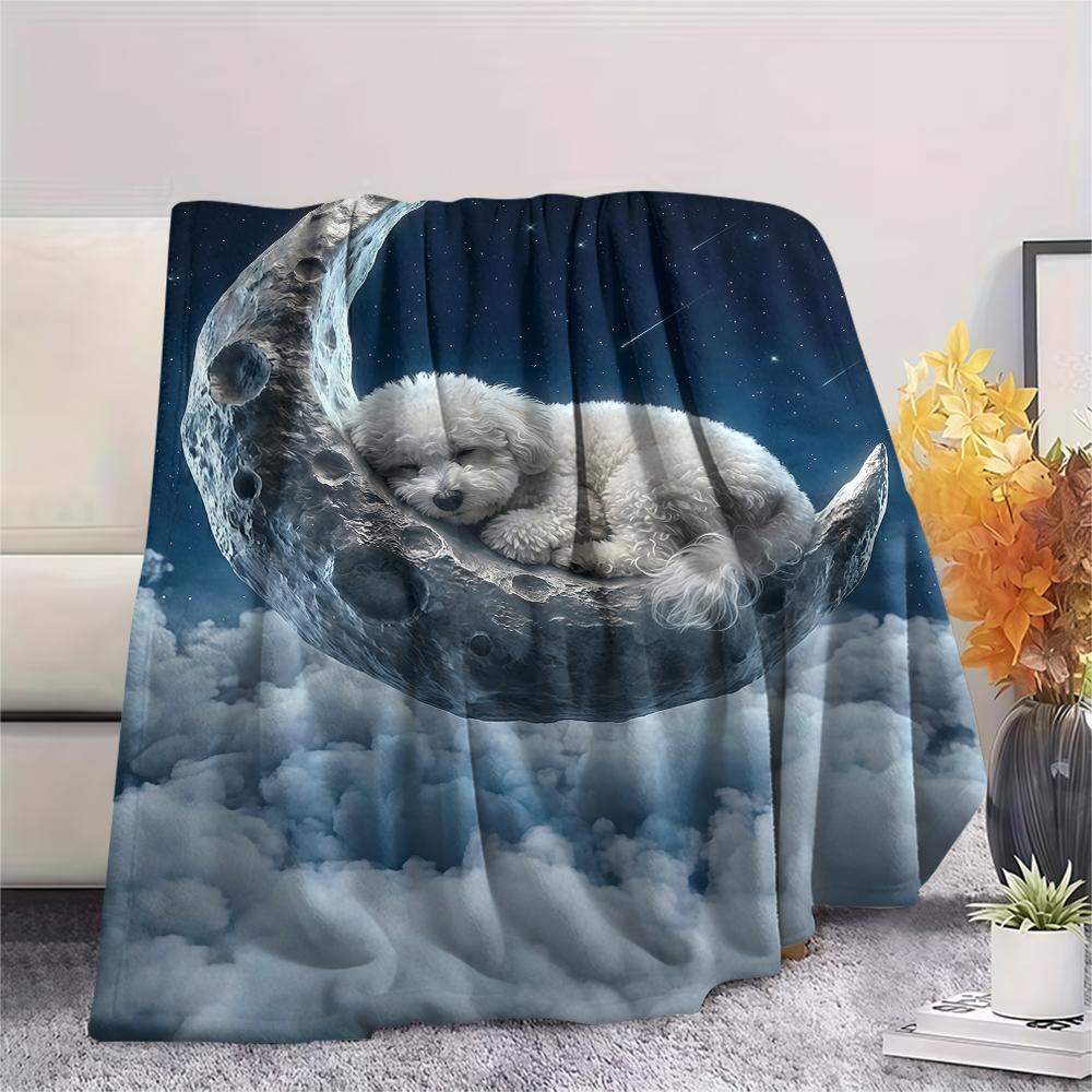 Small animal sleep clouds Print Flannel Blanket,High quality Comfortable for All Seasons,Home Decor,Warmth and Comfort,Perfect for Christmas Gifts