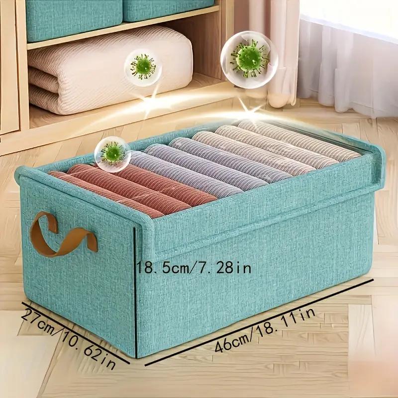 Foldable Steel Frame Fabric Storage Box with Lid for Clothes