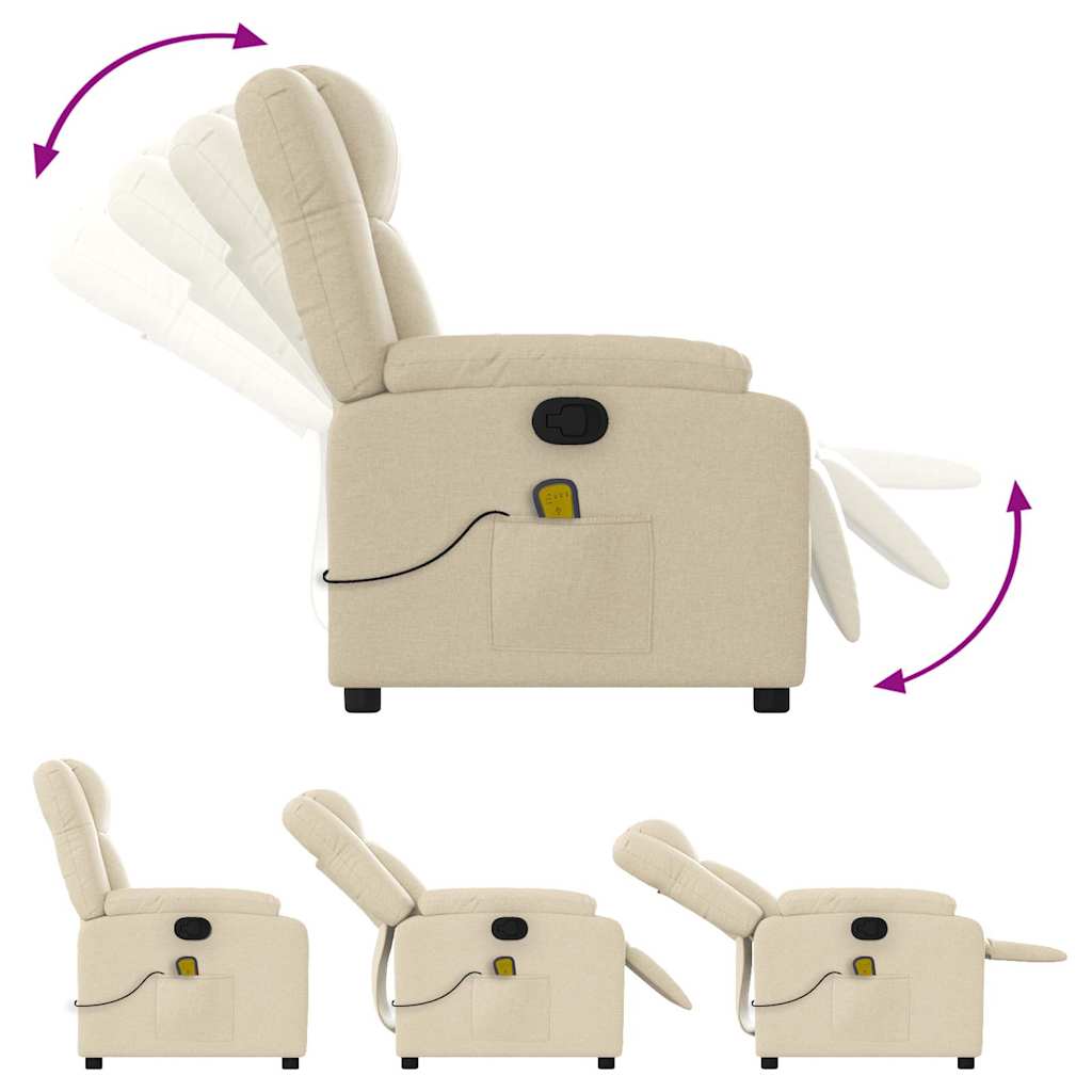Massage Relax Chair Cream Colored Fabric