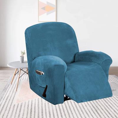 Capa de sofá reclinável de cor sólida veludo lounge poltrona capa slipcover estiramento engrossar relaxar massagem cadeira capa assentos