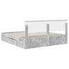 Bed Frame with Headboard Concrete Grey 200 x 200 cm Engineered Wood