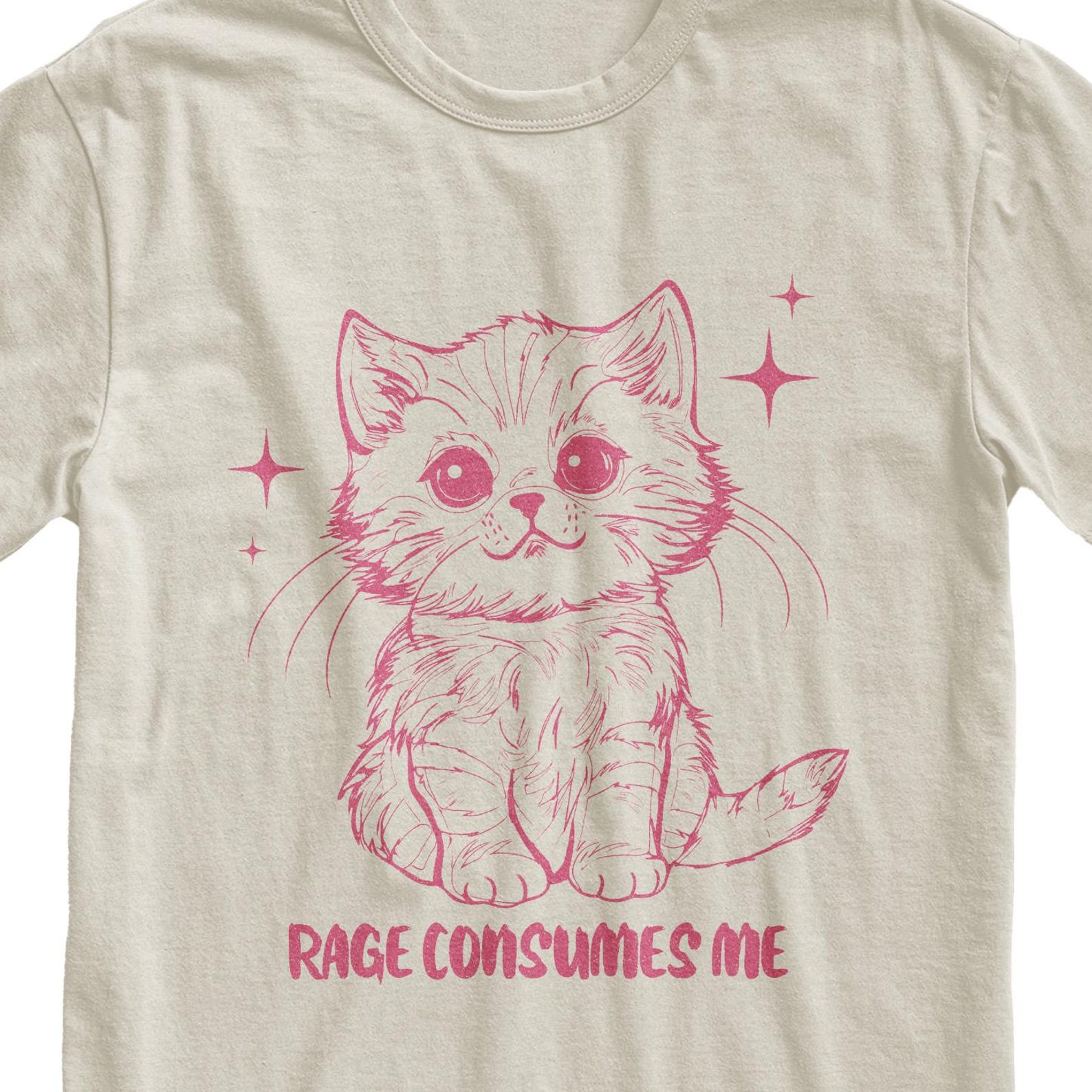 Rage Consumes Me Cat T-Shirt: Funny Meme, Vintage Humor 4XL