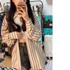 Plus Size Plaid Long Sleeve Cardigan Blouse for Women - Casual Autumn Outerwear, Korean Style.