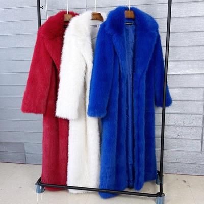 Super Long Fluffy Faux Fur Coat Women Jacket Winter Lapel Thicken White Faux Fur Coats Jacket for Women Outerwears
