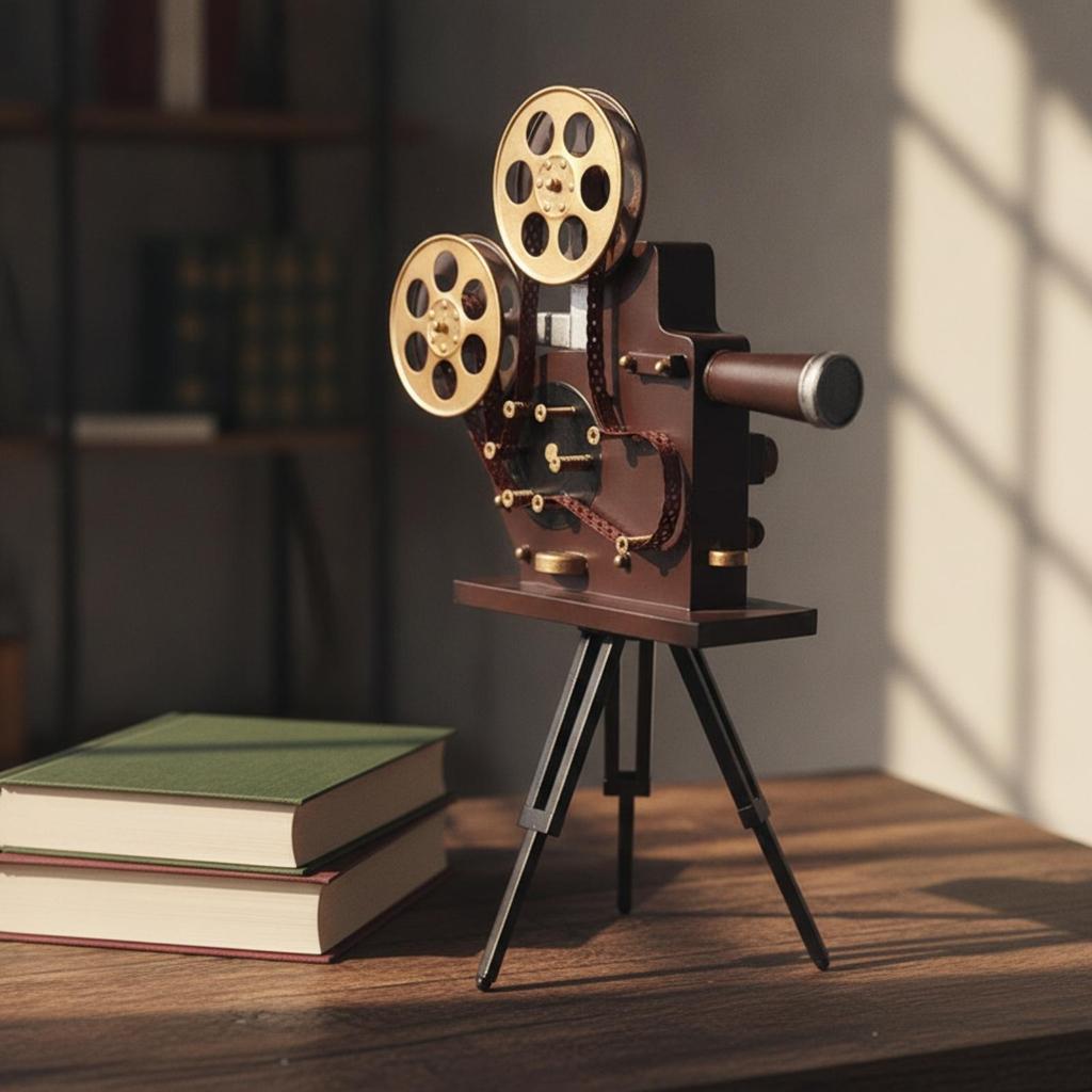 Cinema Machine Ornament with Tripod Stand Decorative Vintage