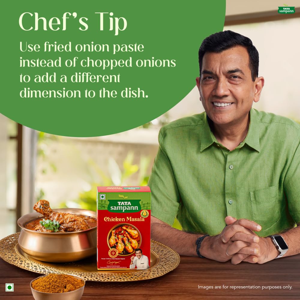 TATA Sampann Chicken Masala 100g By Chef Sanjeev Kapoor With Exclusive Cooking Tip For Rich Flavor