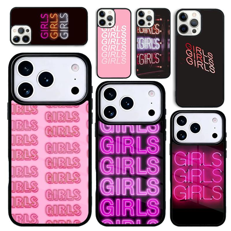 Capa Case for iPhone 17 Air 16 Pro Max 15 Plus 11 13 Mini 14 12 Back Phone Cover GIRLS GIRLS GIRLS