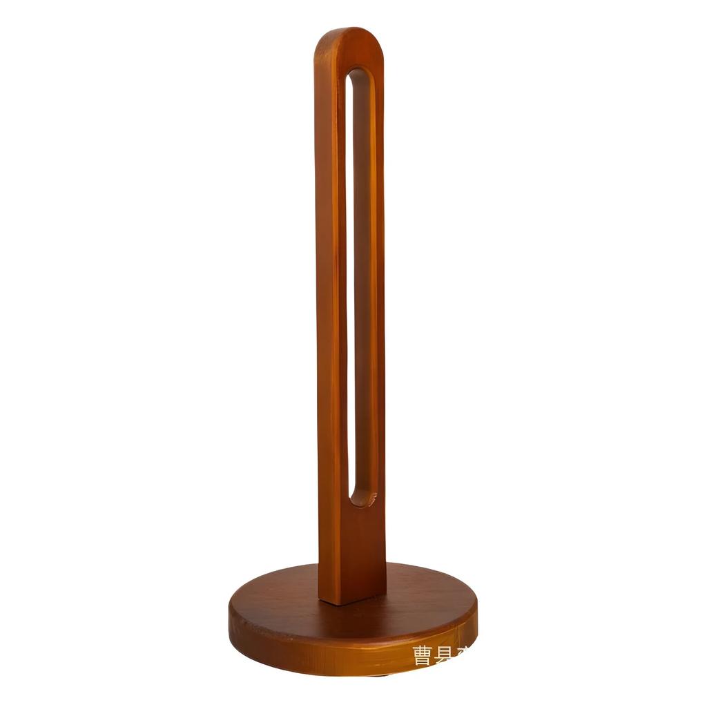 Wooden Paper Towel Holder Kitchen No-Punch Paper Roll Holder Rag Clingfilm Fresh Bag Vertical Solid Wooden Organizer