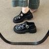 Scarpe Romane con Zeppa Ragazza 2025 Nuove Primavera Estate Retro Forate Scarpe Muffin Vento Fatato Studente Aumento Altezza Sandali Baotou