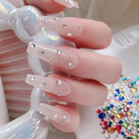 1000Pcs/Set Nail Art Rhinestone Acrylic Assorted Mini Star Love Heart Waterdrop Flower Geometric Shape Charm DIY Nail Decoration Accessories
