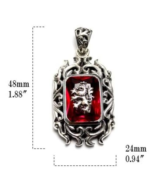 goodvibrations Rasta Ethiopian Lion Pendant Top in 925 Sterling Silver