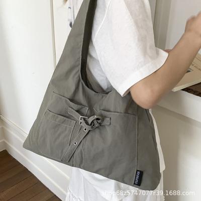 Large Capacity Japanese Canvas Shopping Bag Women's Bag 2025 New Casual Lightweight Tote Bag Fashion Commuter Shoulder Bag