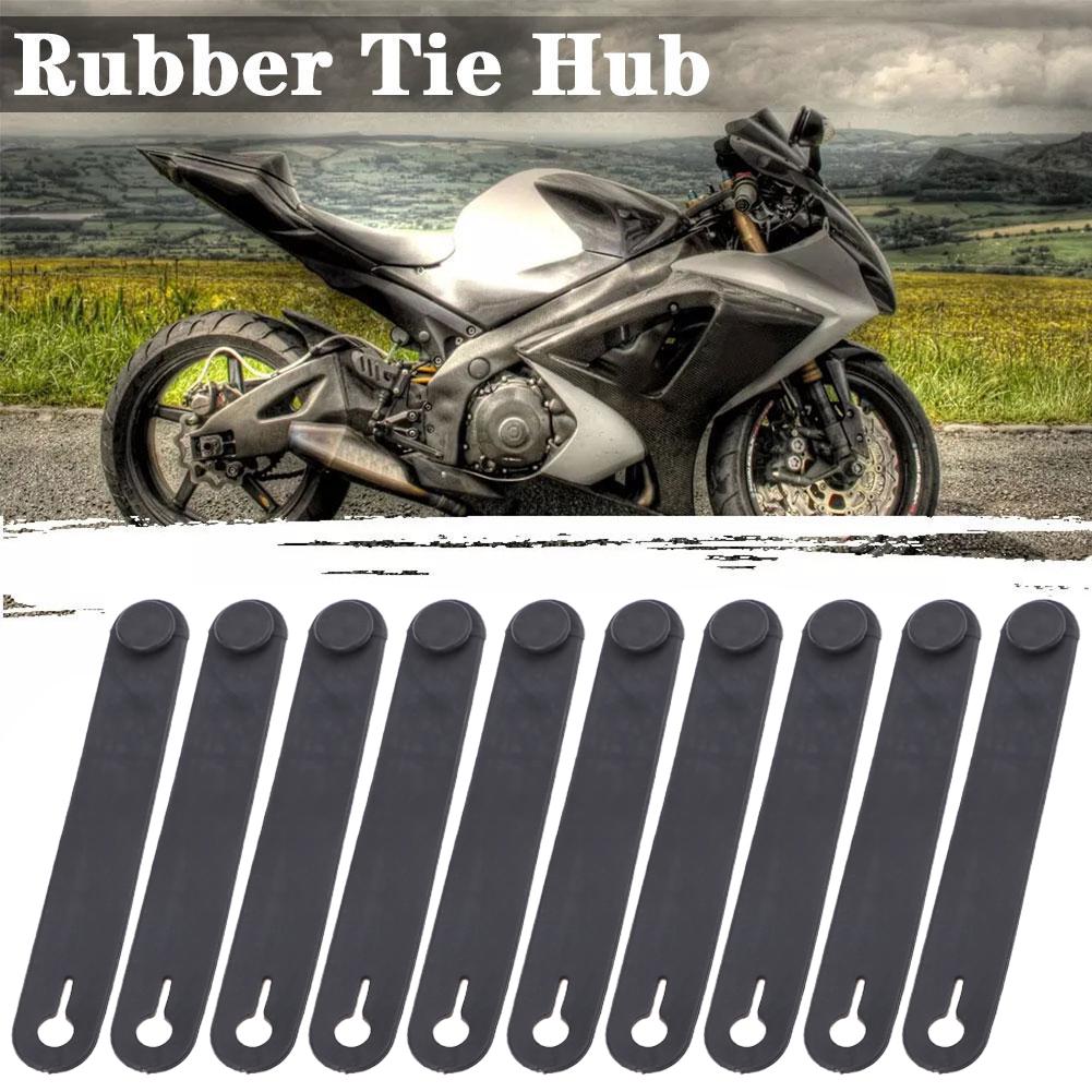 10pcs Motorcycle Rubber Cable Ties Electric Vehicle Binding Handle Fixed Direction Wiring Tape Line Harness Arrangement Hub M7a2