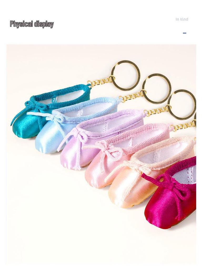 Ballett Spitzschuh Anhänger Schlüsselanhänger - 7,7 cm Satin Mini Schuhe