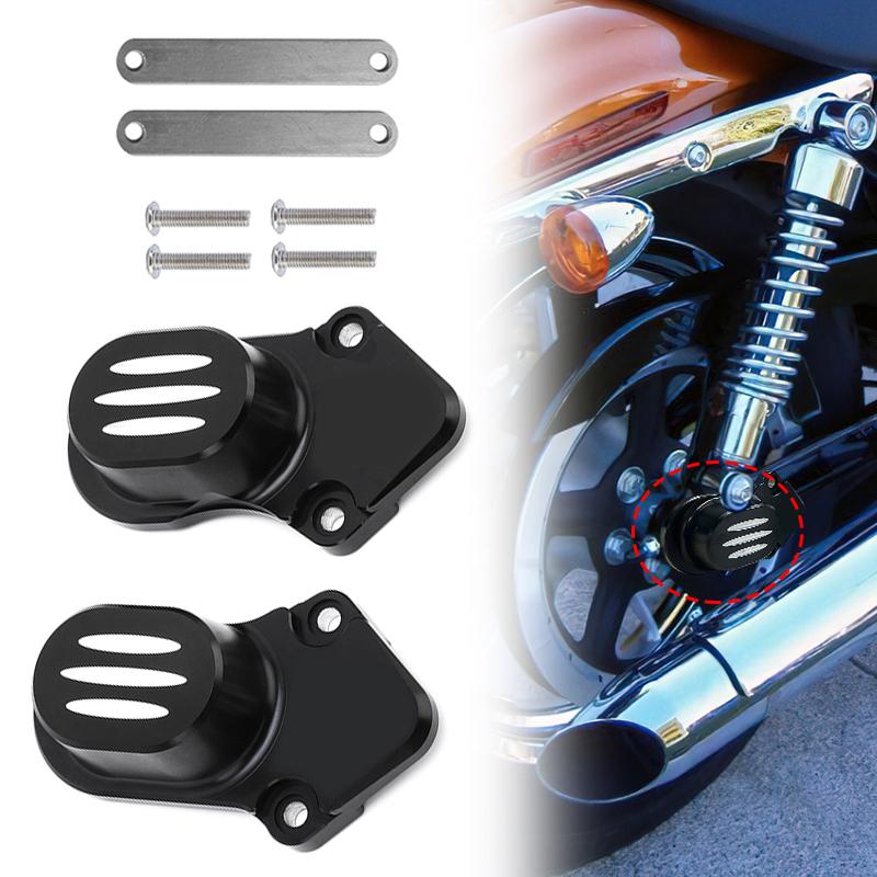 1 Pair Motorcycle Rear Axle Cover Nut Bolt Caps Accessories Fit CNC Aluminum Black For Harley Sportster 1200 883 X48 2004-2016