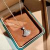 Elegant Silver Princess Necklace with Full Diamond Pave Sparkling Pendant Minimalist Design Luxury Collarbone Chain