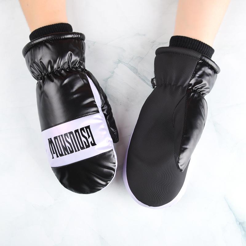 2024 Women's Waterproof Ski Mittens, Fleece-Lined, Warm & Cute, Fingerless for Cycling & Snowboarding