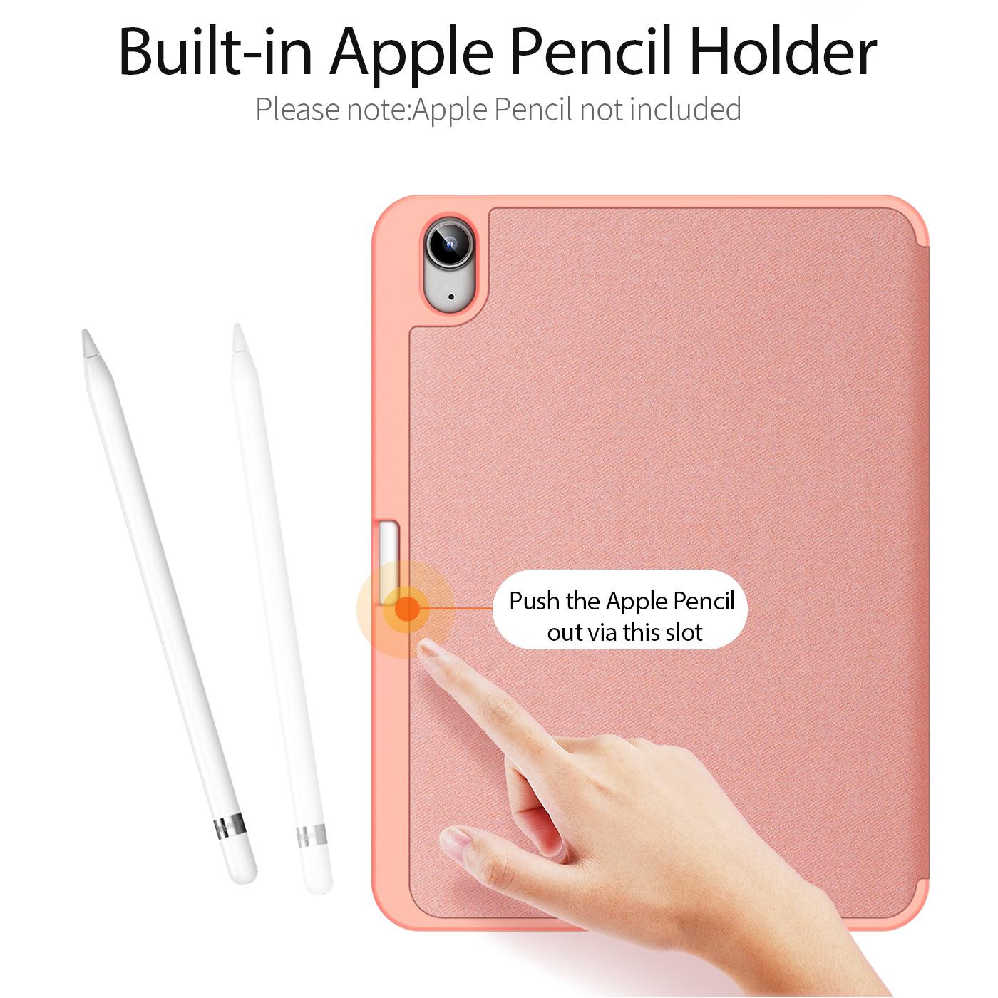 

DUX DUCIS Domo Series for iPad (2025)/10.9 (2022) Case Auto Wake/Sleep Tri-Fold Stand Leather Cover Pink