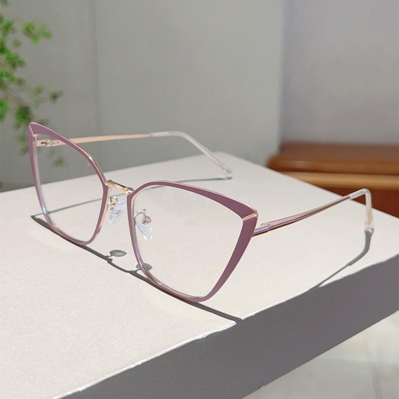 

KAMMPT Oversized Cat Eye Glasses Women Stylish Vintage Brand Design Optical Frames Trendy New Chic Blue Light Blocking Eyewear