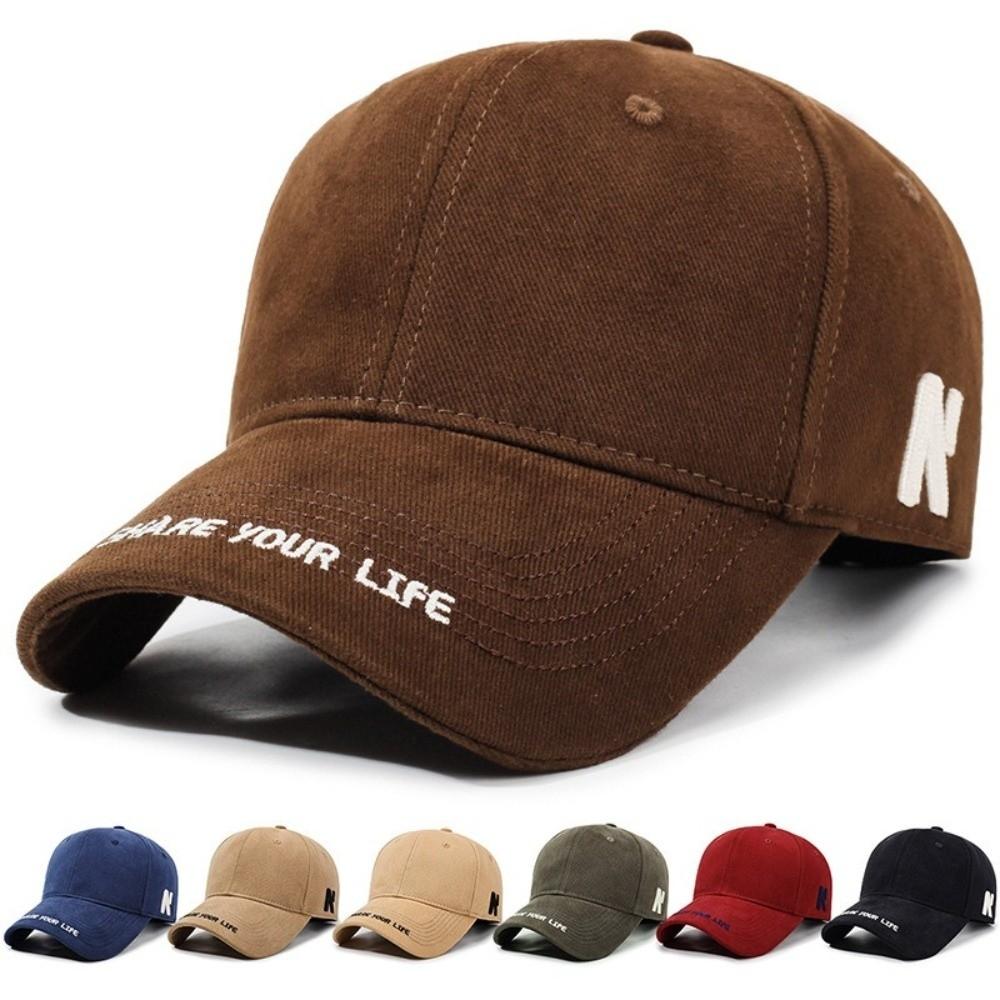 Enlarged Design Letter Embroidery Cap Versatile Sunshade Cap Trendy Face-Slimming Cap  Unisex