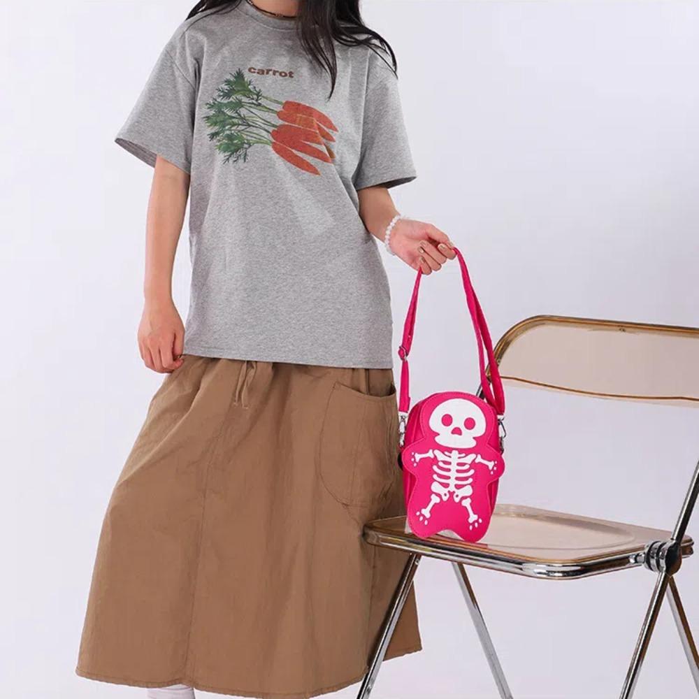 3D Skeleton Shoulder Bag Large Capacity Cute Ghost Purse Halloween Crossbody Bag  Holiday Gift