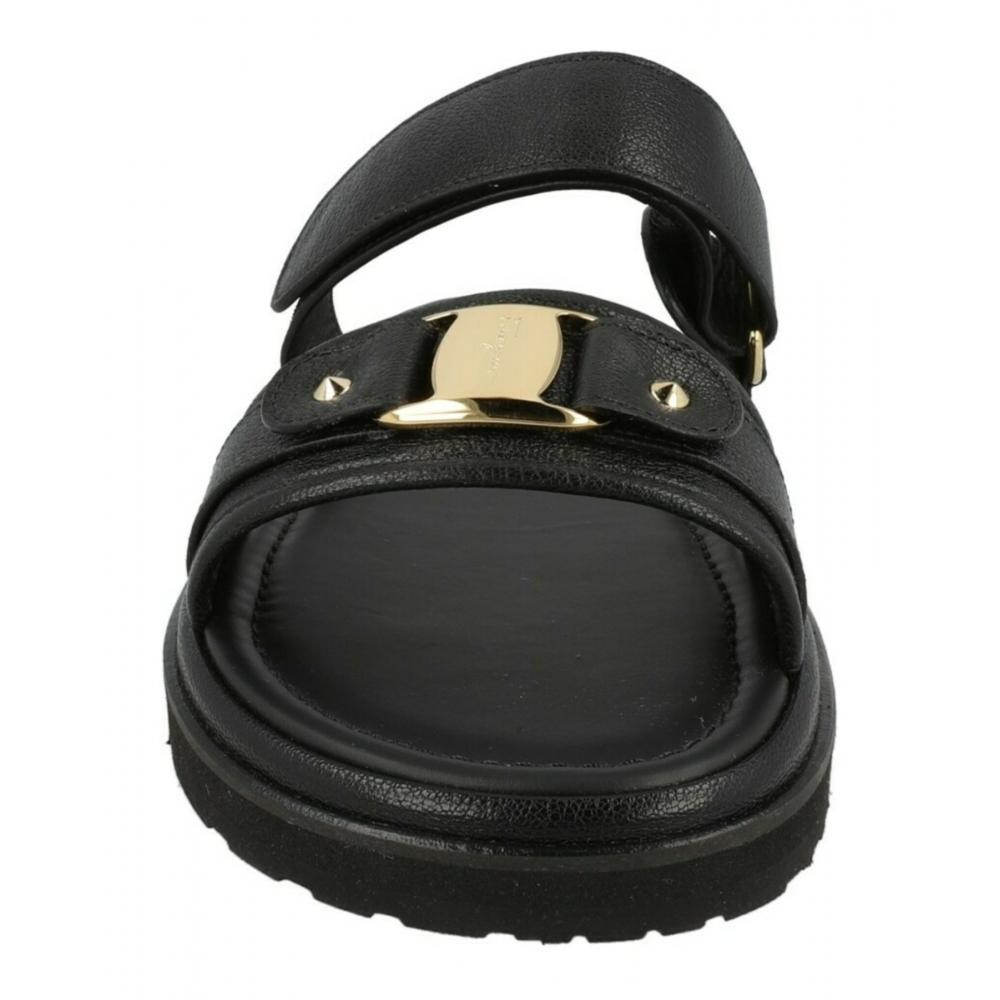 Salvatore Ferragamo Kamy Leather Sandals Black