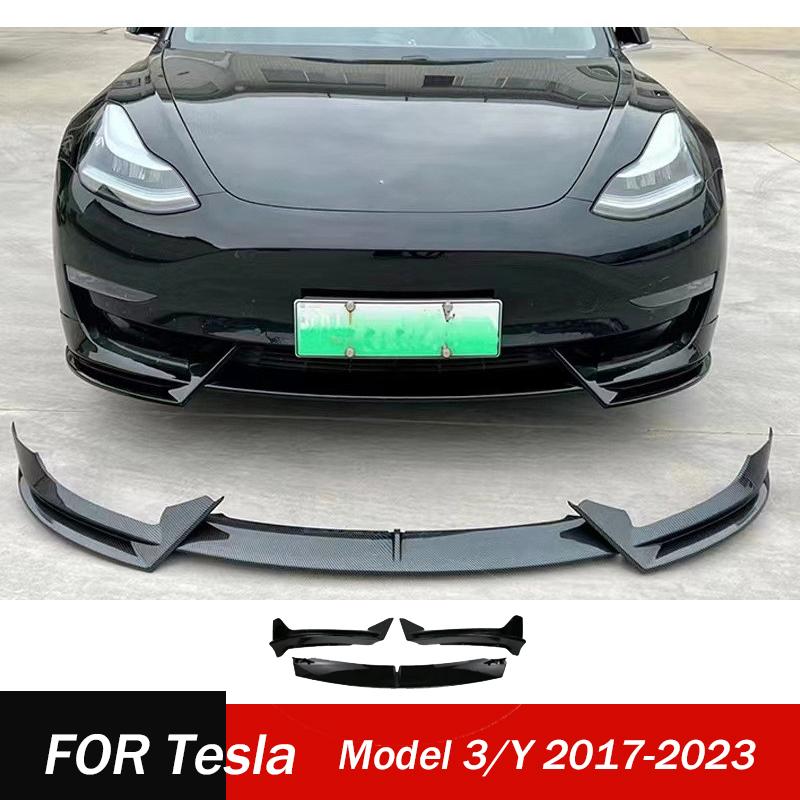 Front Bumper Lip Diffuser Cover for Tesla Model 3 Model Y 2017-2023 Sedan Lower Bumpers Blade Splitter Spoiler Body Kit