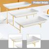 3 Tier Rectangular Serving Platter Stand Set Porcelain Fruit Dessert Display Tray for Home Party Wedding Cupcake Display Stand
