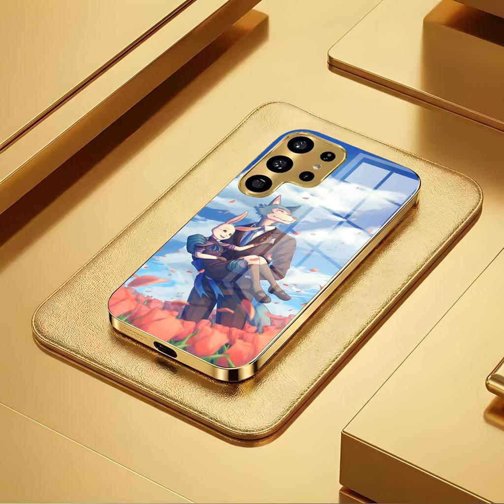BEASTARS Phone Case For Samsung S26 S25 S24 S23 S22 S21 Plus Ultra Note20 Electroplated glass Phone Case