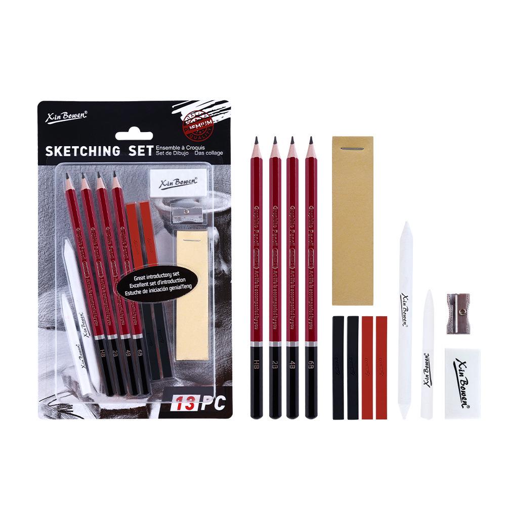 Grenzüberschreitendes Kunst-Holzkohle-Skizzierstift-Set - Weiche, Mittlere, Harte Varianten