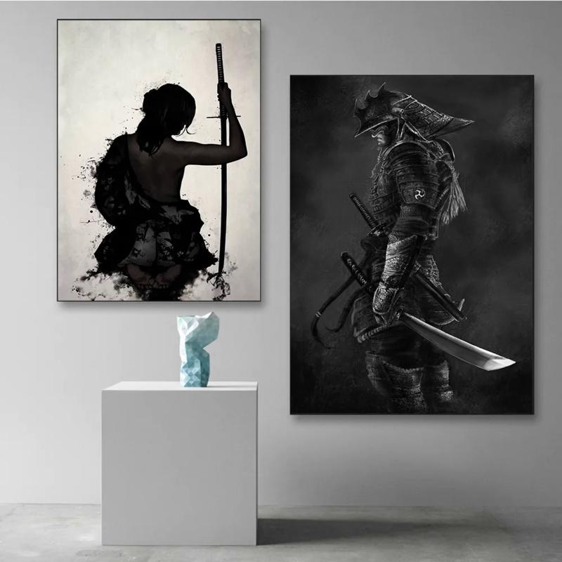 Japanese Anime Aesthetic Wall Art Game Retro Samurai HD Oil On Canvas Posters And Prints Home Bedroom Decoration Gifts
