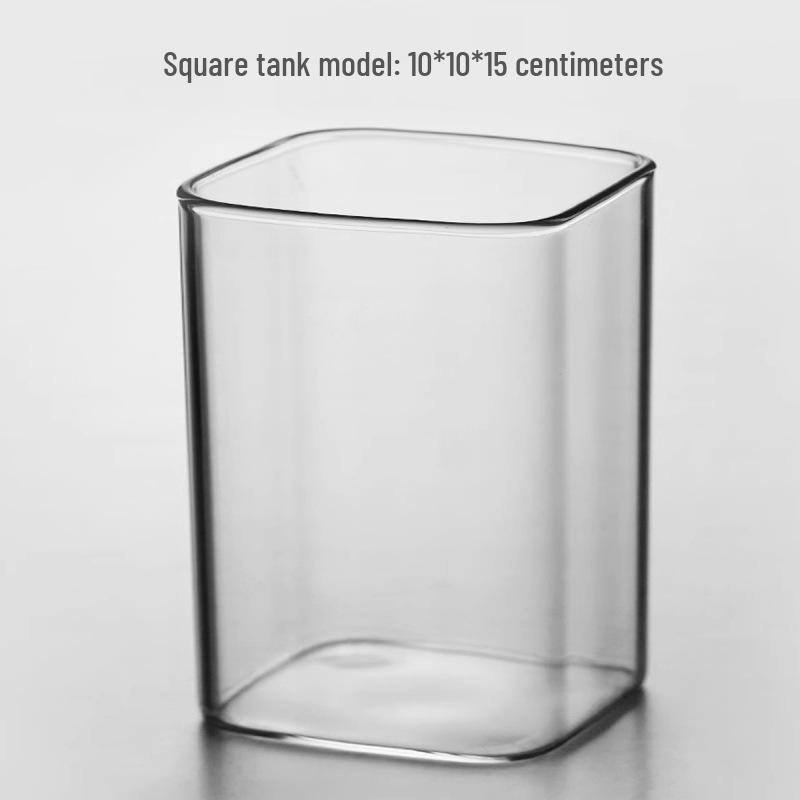 

Betta Fish Tank - Small White Glass Aquarium with Creative Desktop Lamp for Living Room Decor