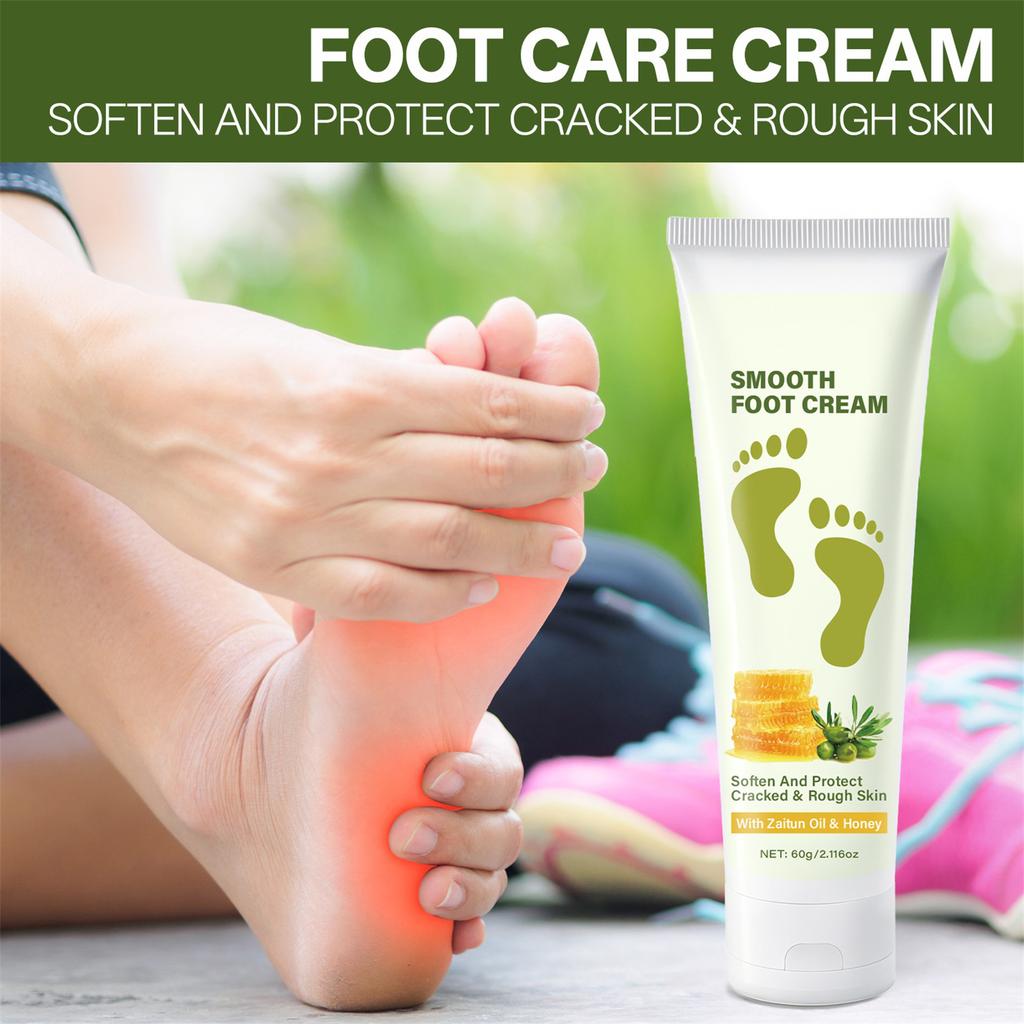 Creme para os Pés com Azeite de Oliva e Mel Suaviza e Repara a Pele Seca e Áspera 60g Creme para os Pés